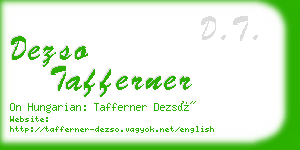 dezso tafferner business card